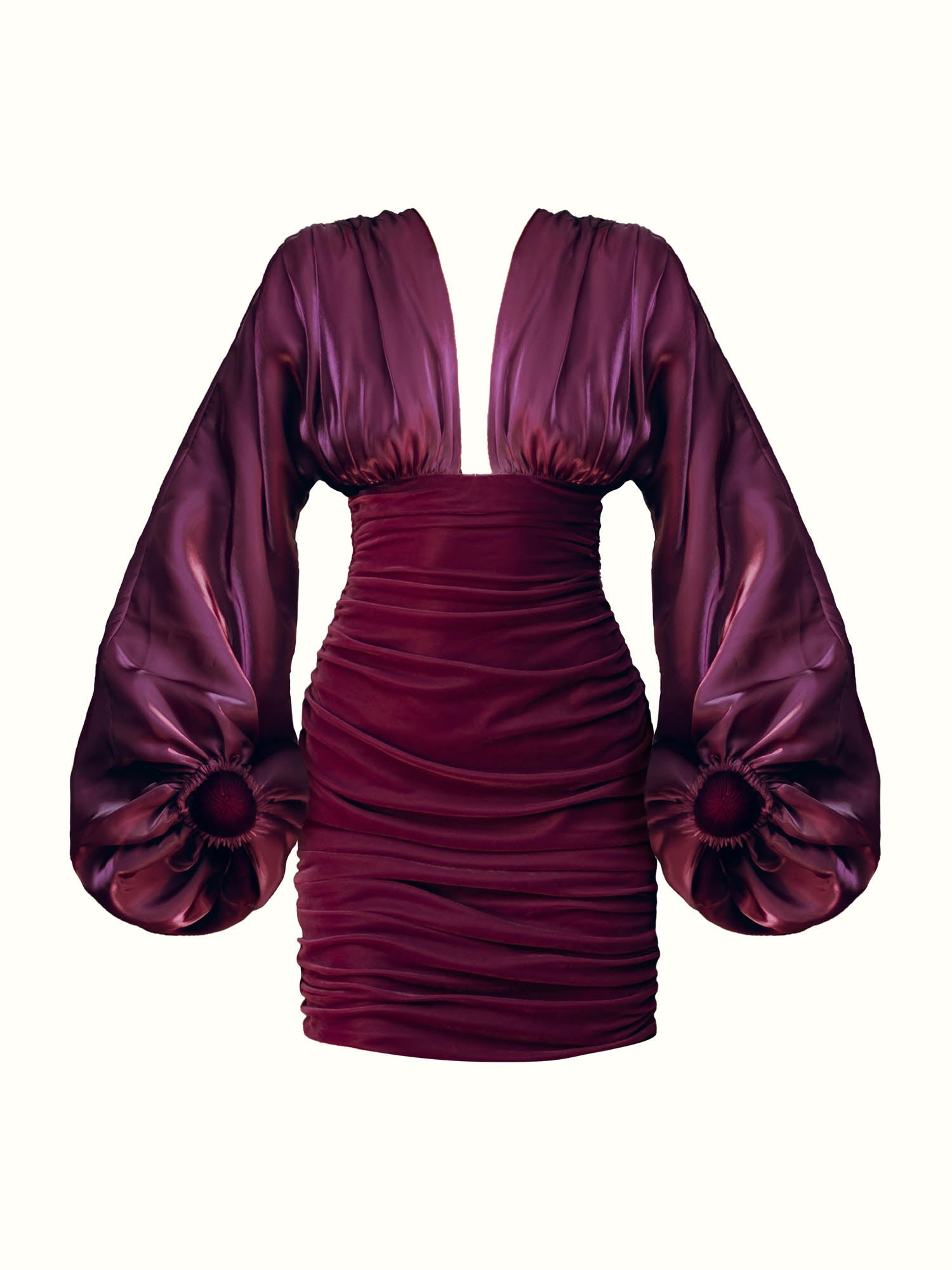 Andrea Iyamah Women's Anida Mini Dress - Maroon In Gold | Size: S Andrea Iyamah Women's Anida Mini Dress - Maroon In Gold | Size: S