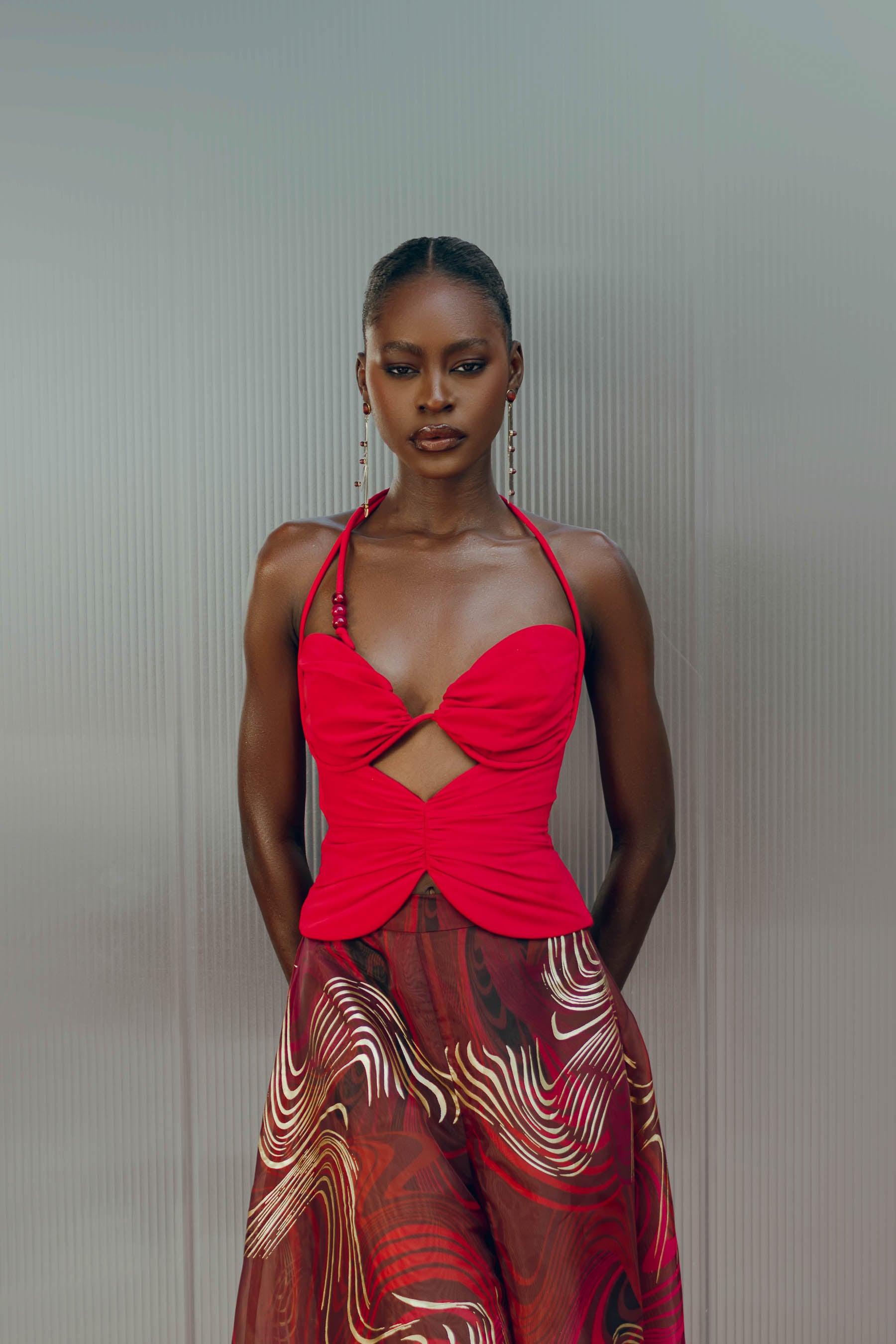 ARLO CORSET TOP - RASPBERRY