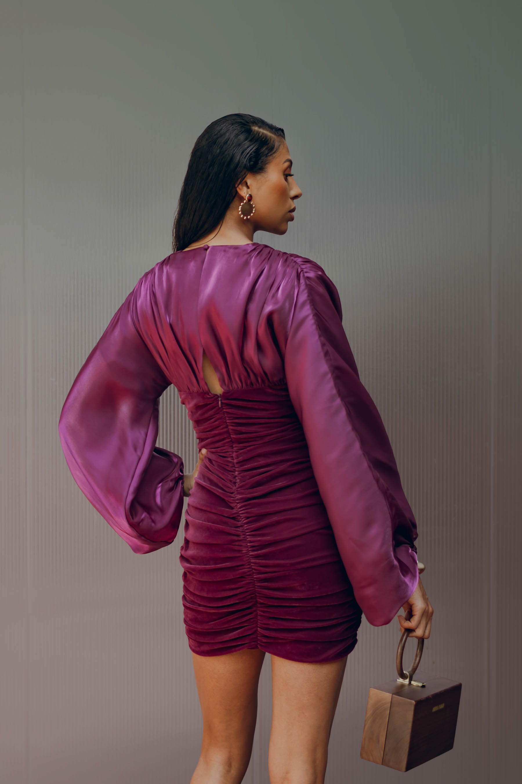 ANIDA MINI DRESS - MAROON