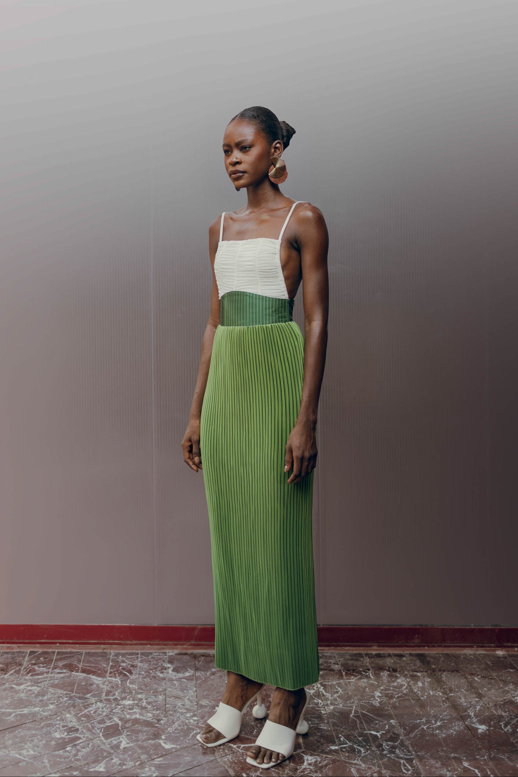ANDREA IYAMAH BEKA MAXI SKIRT - EMERALD