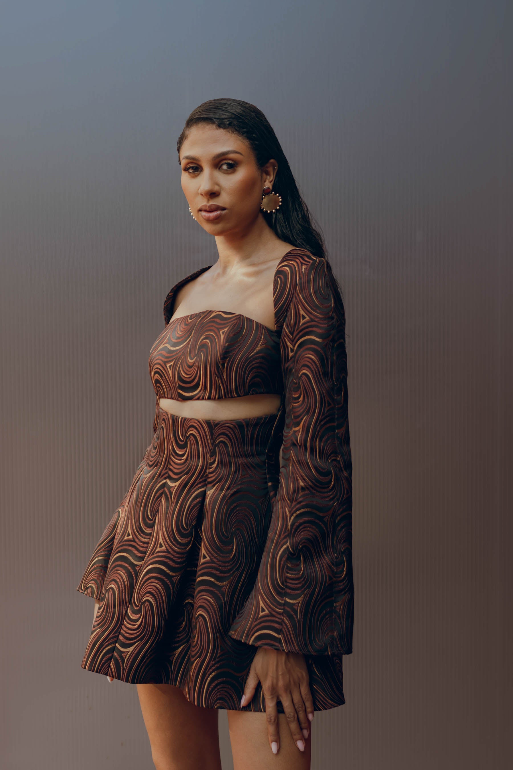 NALA MINI DRESS - CORDA JACQUARD