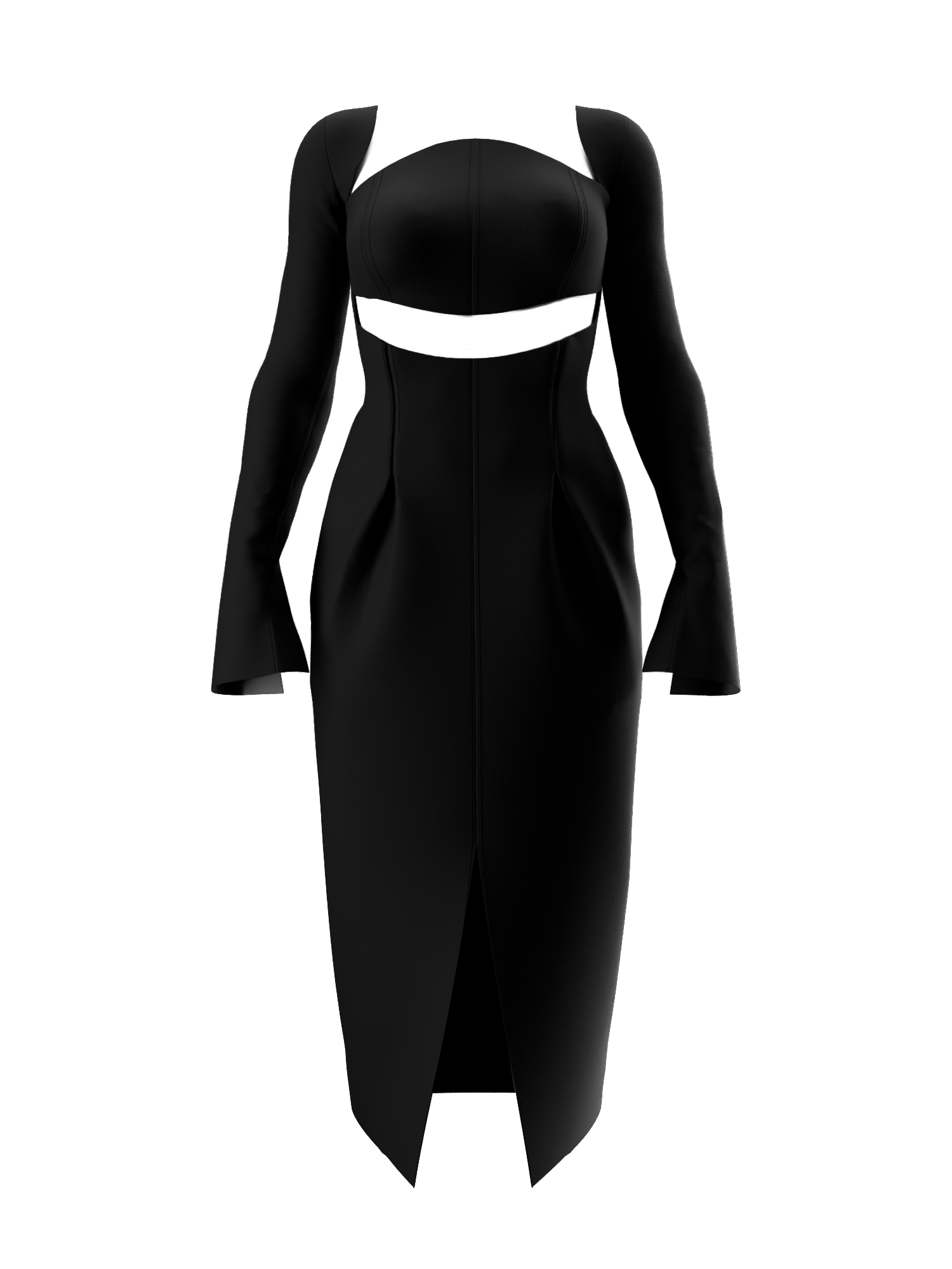 NITA MIDI DRESS - BLACK