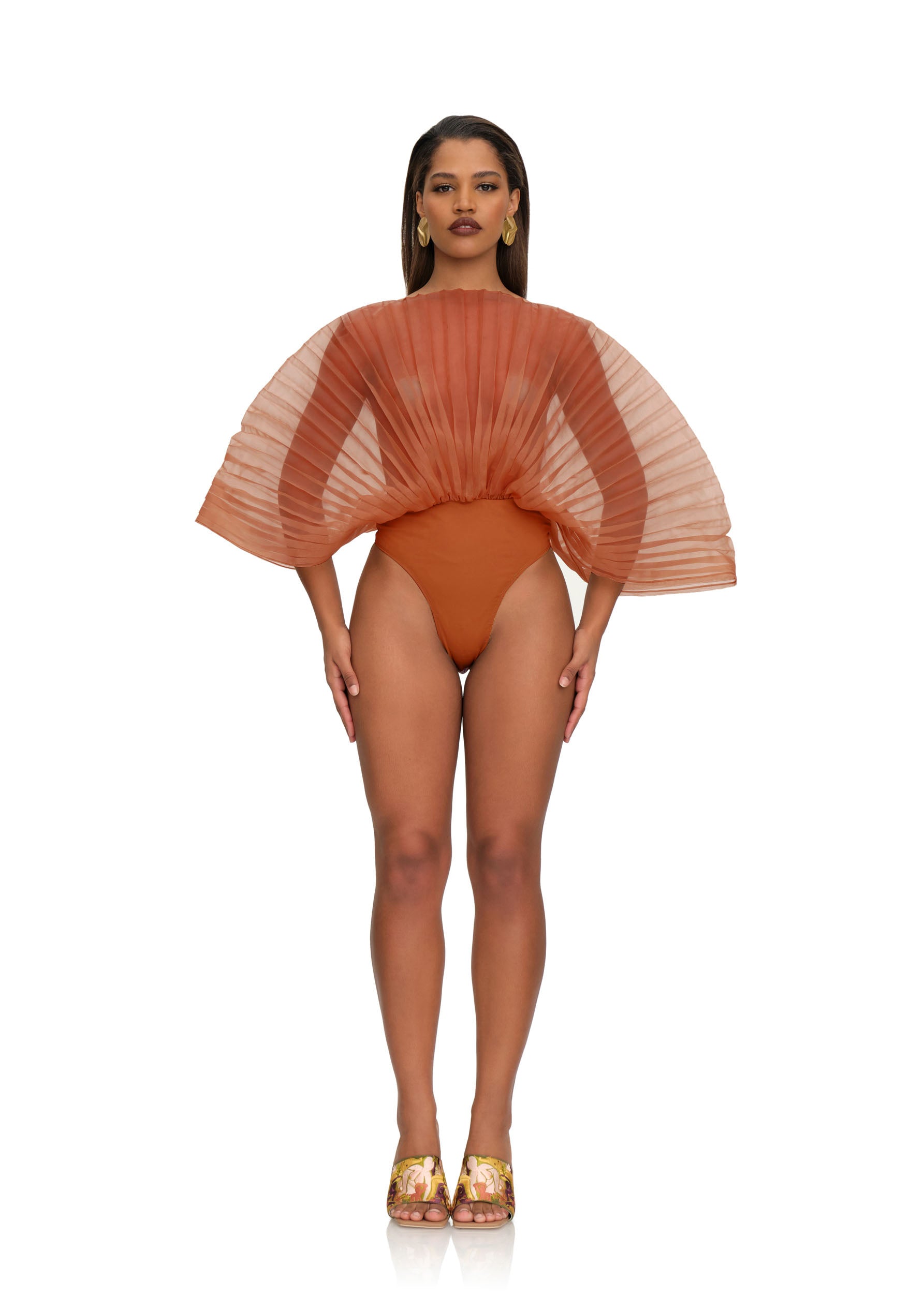 SOMBRA BODYSUIT - RUST POMEGRANATE