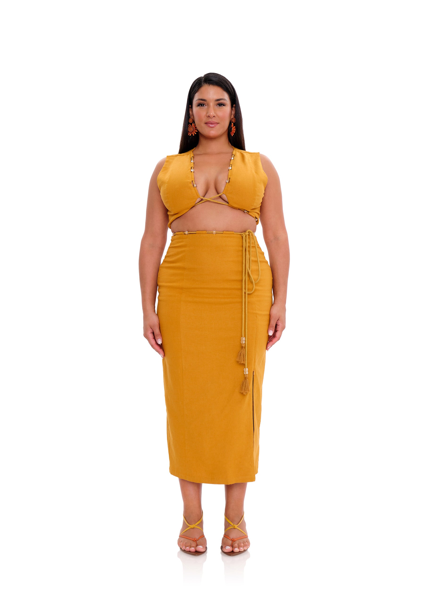 VELA MIDI DRESS - MUSTARD