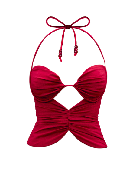 ANDREA IYAMAH ARLO CORSET TOP - RASPBERRY