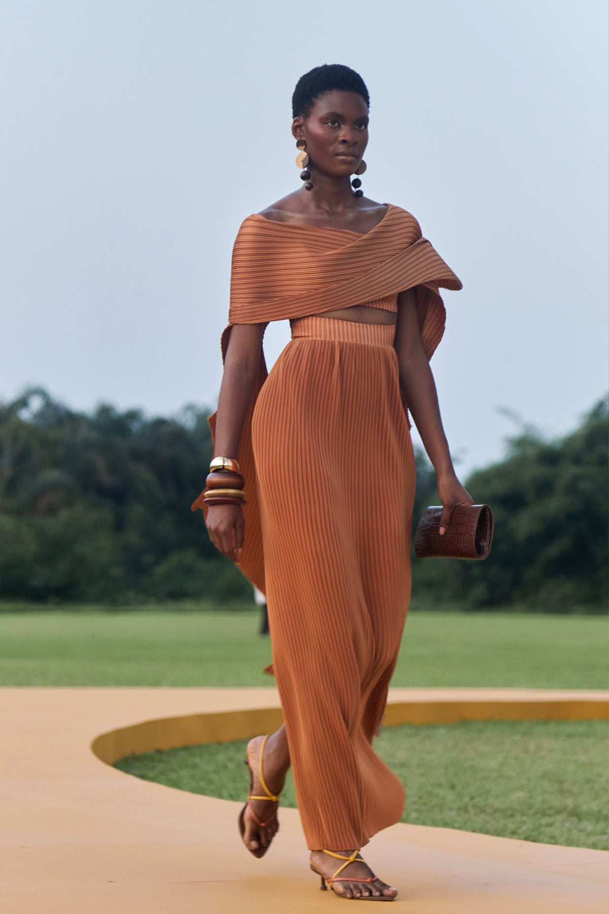 REEM PLEATED MAXI DRESS