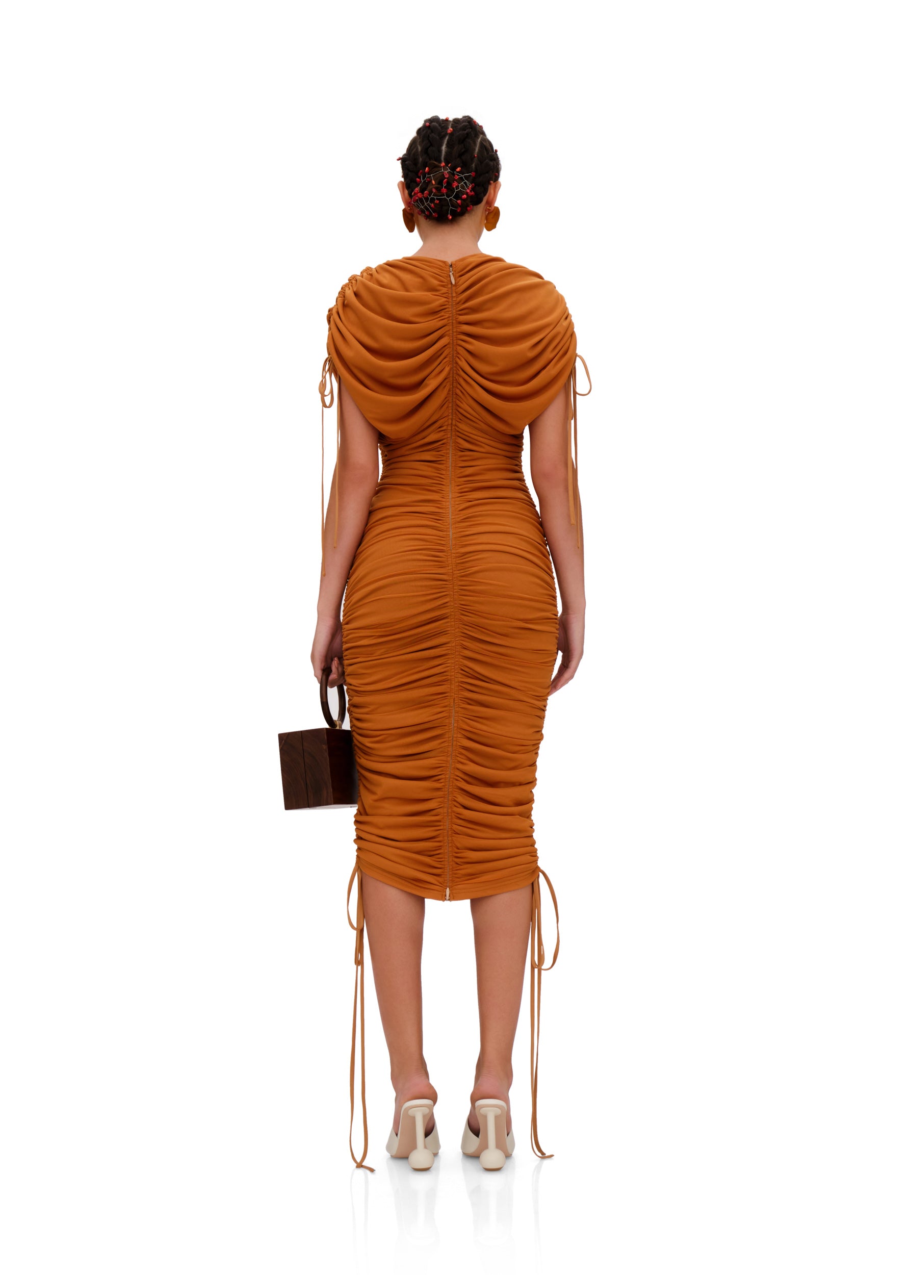 RATU MESH DRESS - CARAMEL