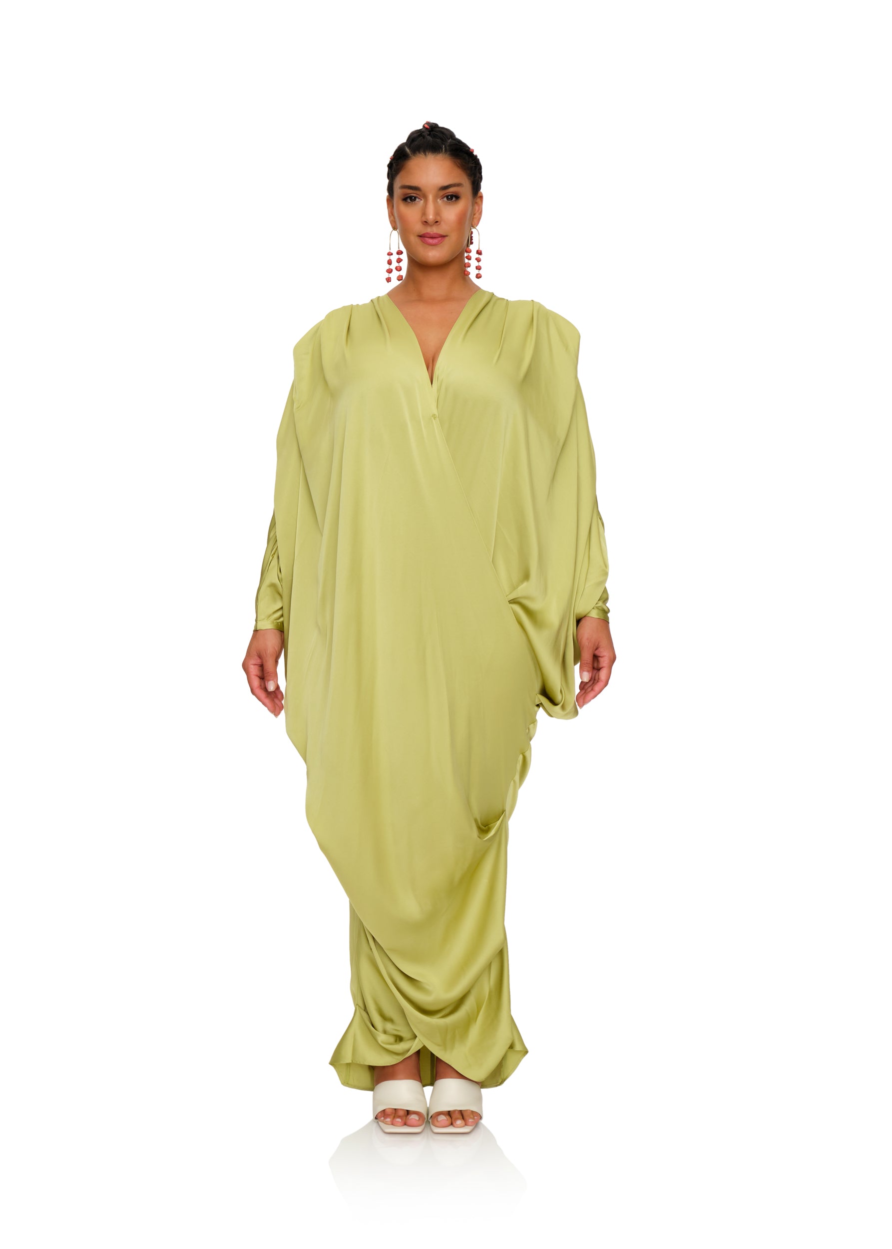 TIBARA KAFTAN DRESS - LIME
