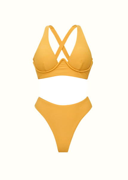 mustard yellow bikini top