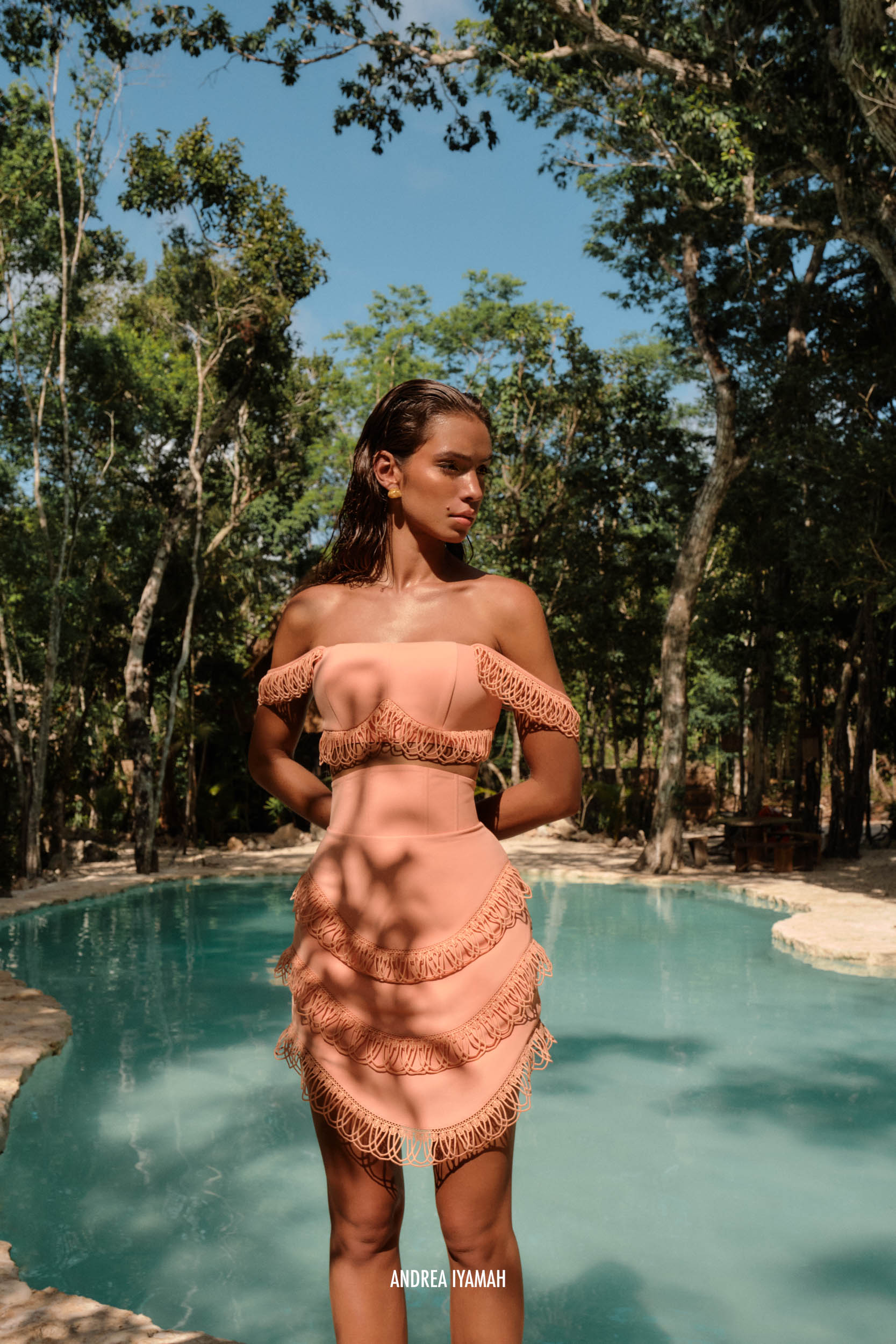 RIZO CORSET SKIRT - POWDER PEACH