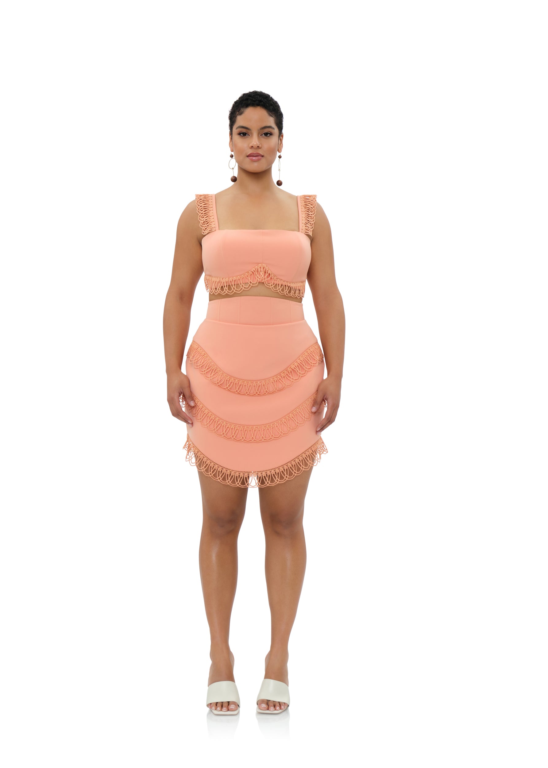 RIZO CORSET SKIRT - POWDER PEACH