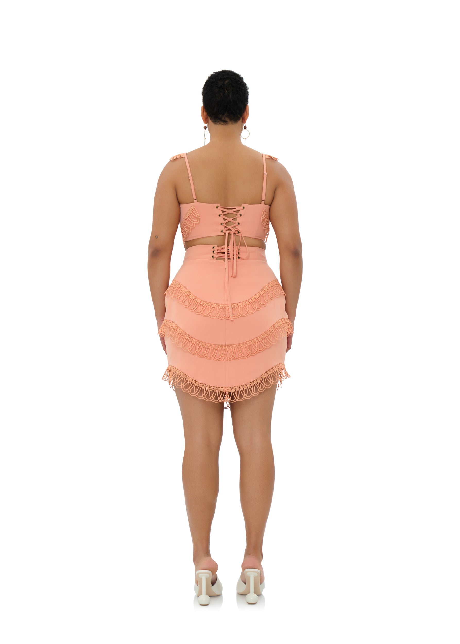 RIZO CORSET SKIRT - POWDER PEACH
