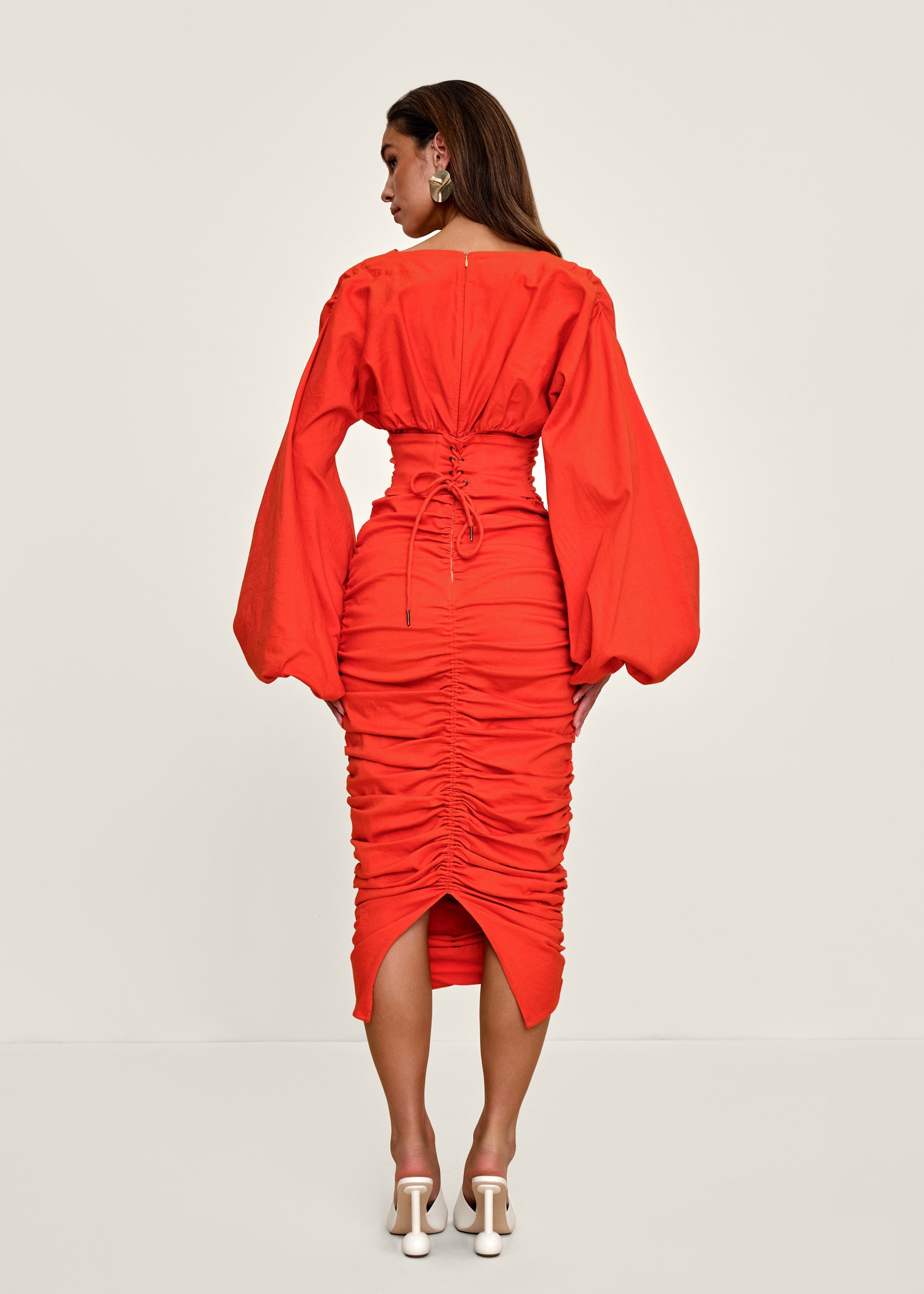 ANIDA DRESS - RED CORAL