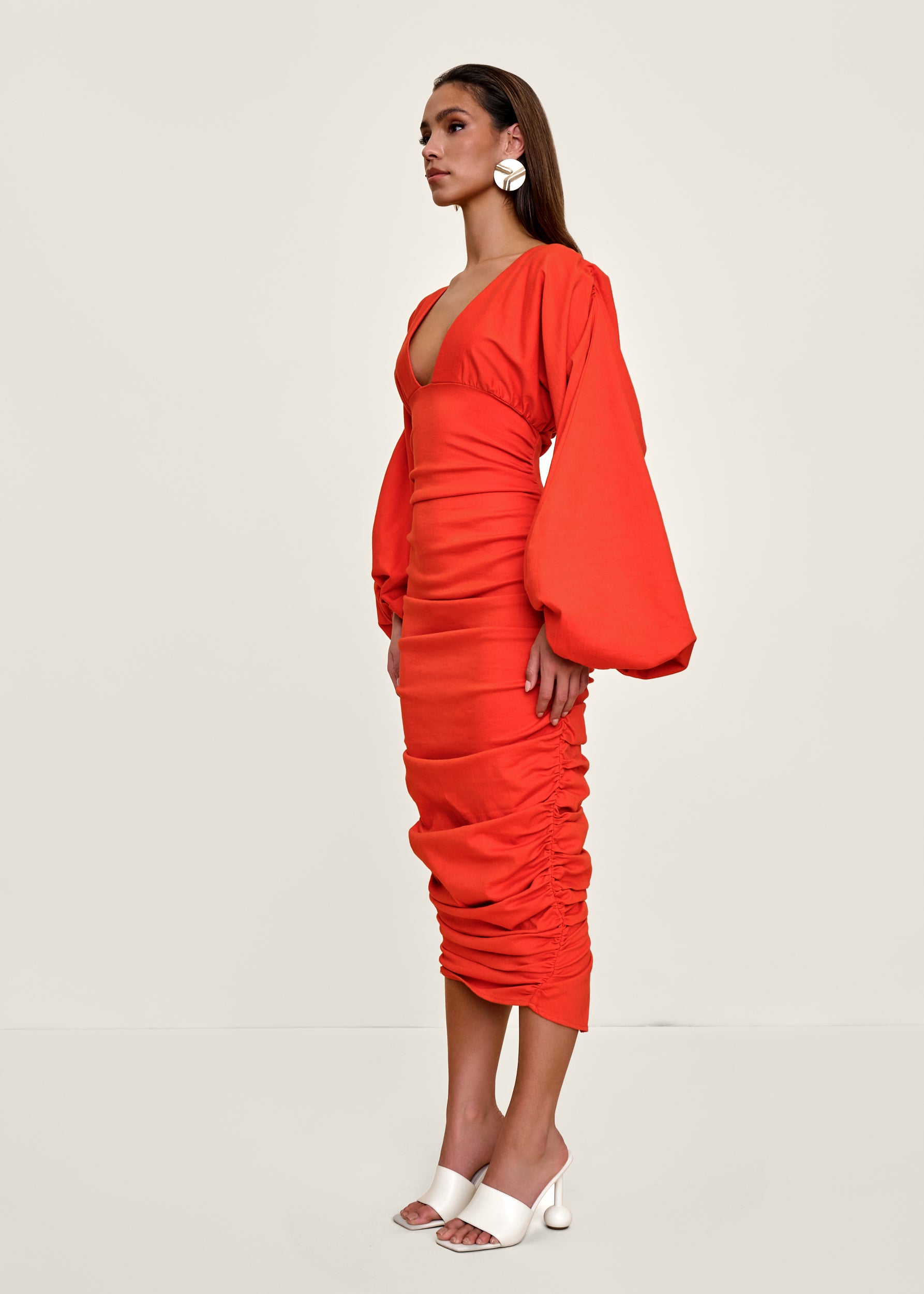 ANIDA DRESS - RED CORAL