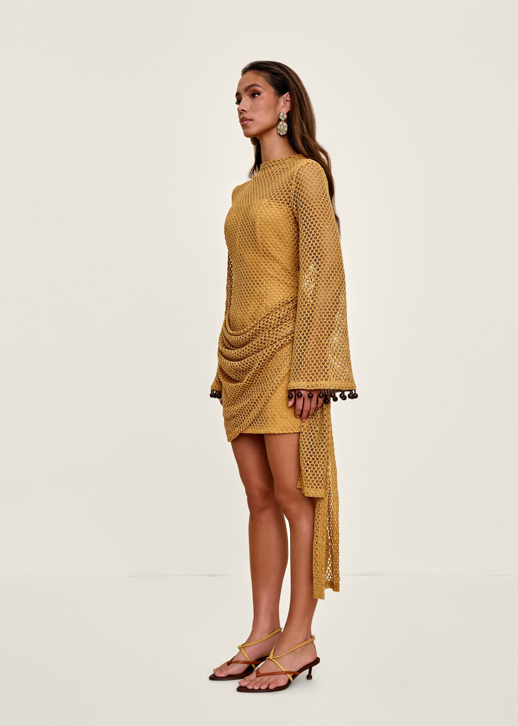 EGU CROCHET DRESS - MUSTARD