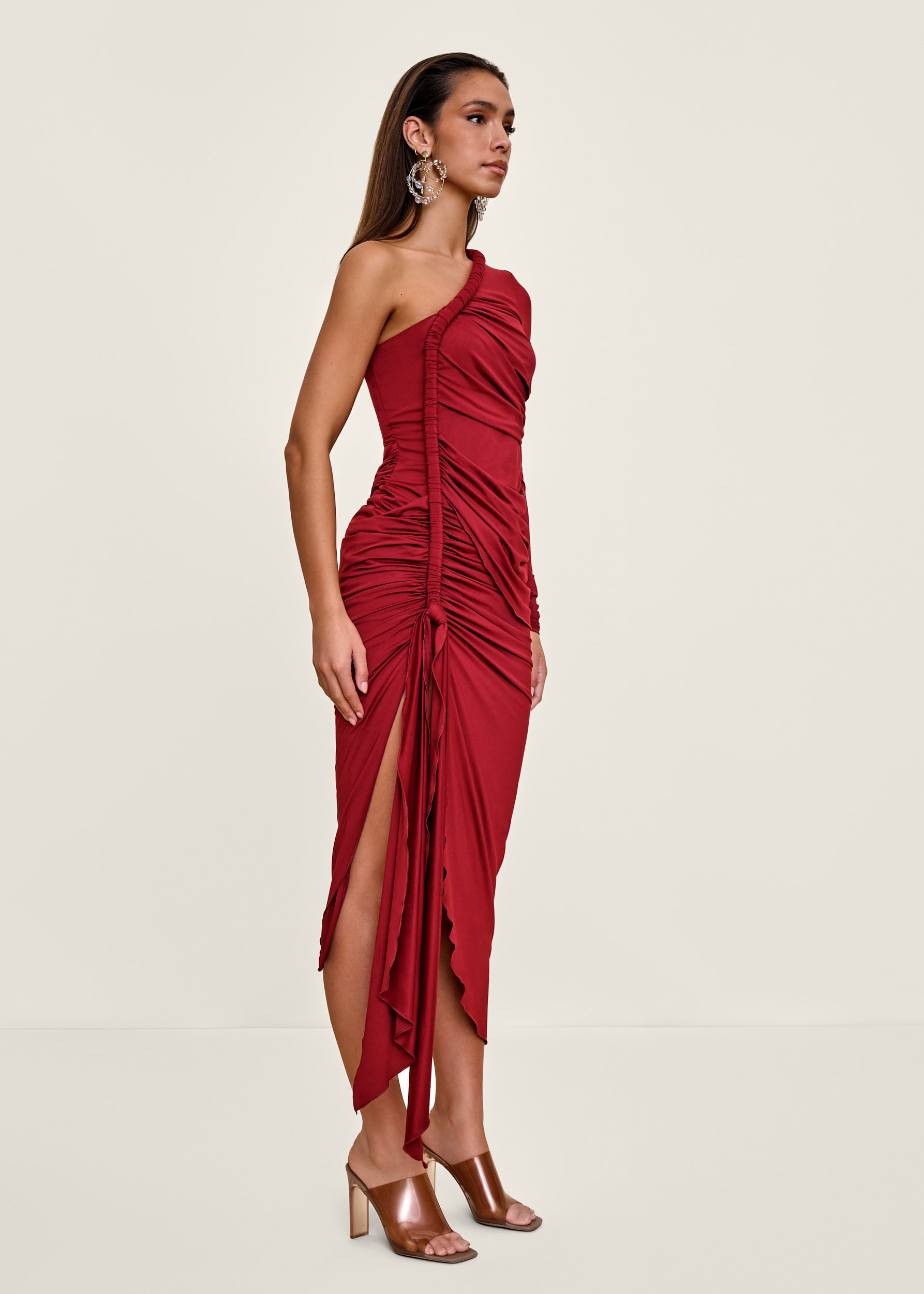 TURI DRESS - BURGUNDY