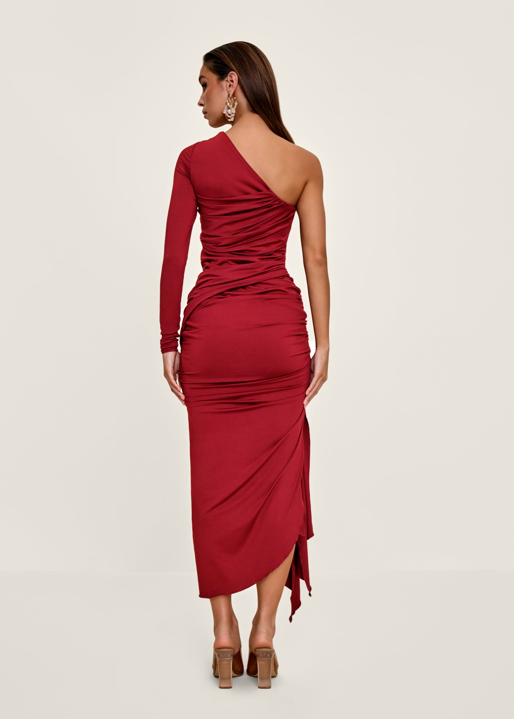 TURI DRESS - BURGUNDY
