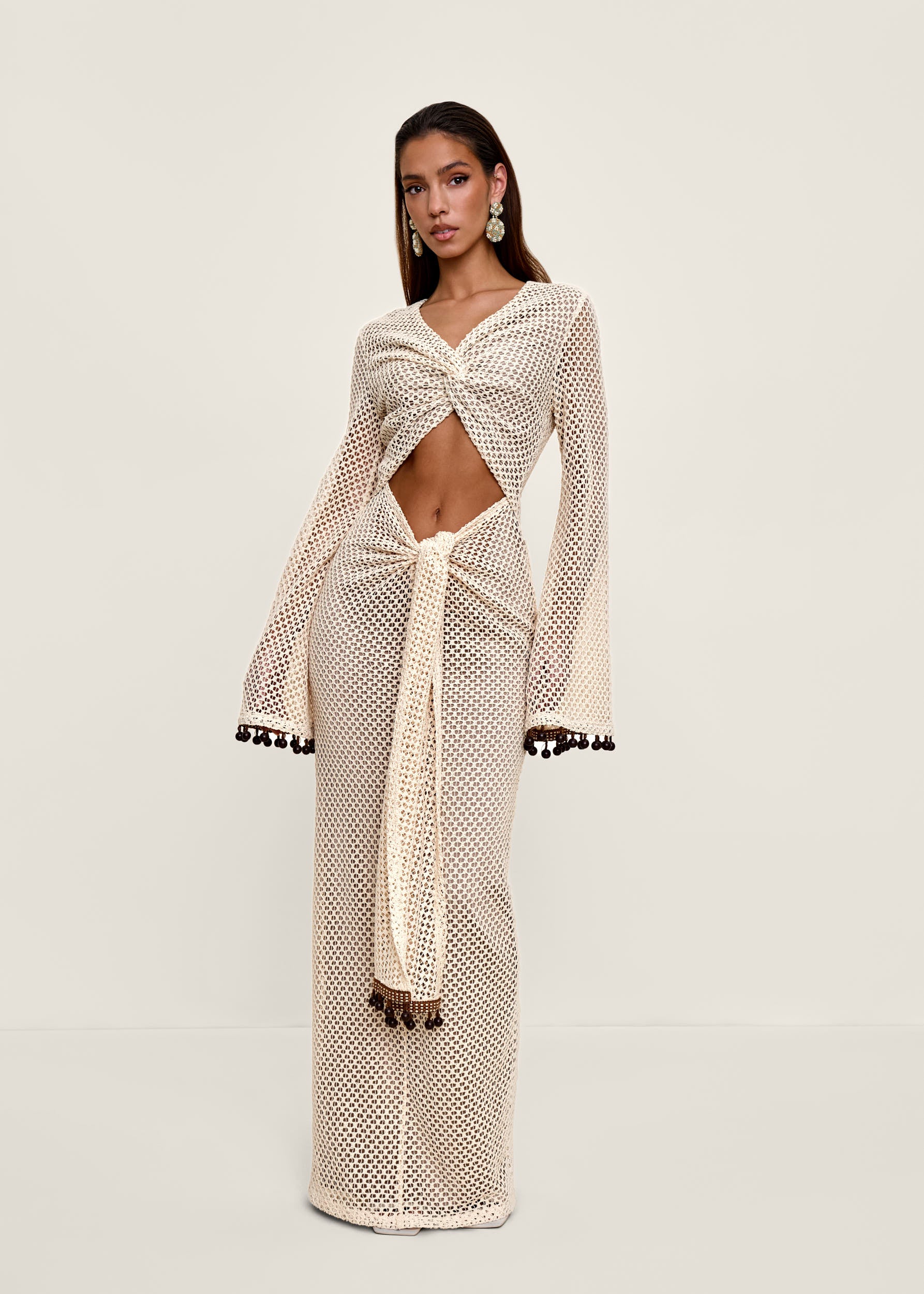 TERI CROCHET DRESS - CREAM