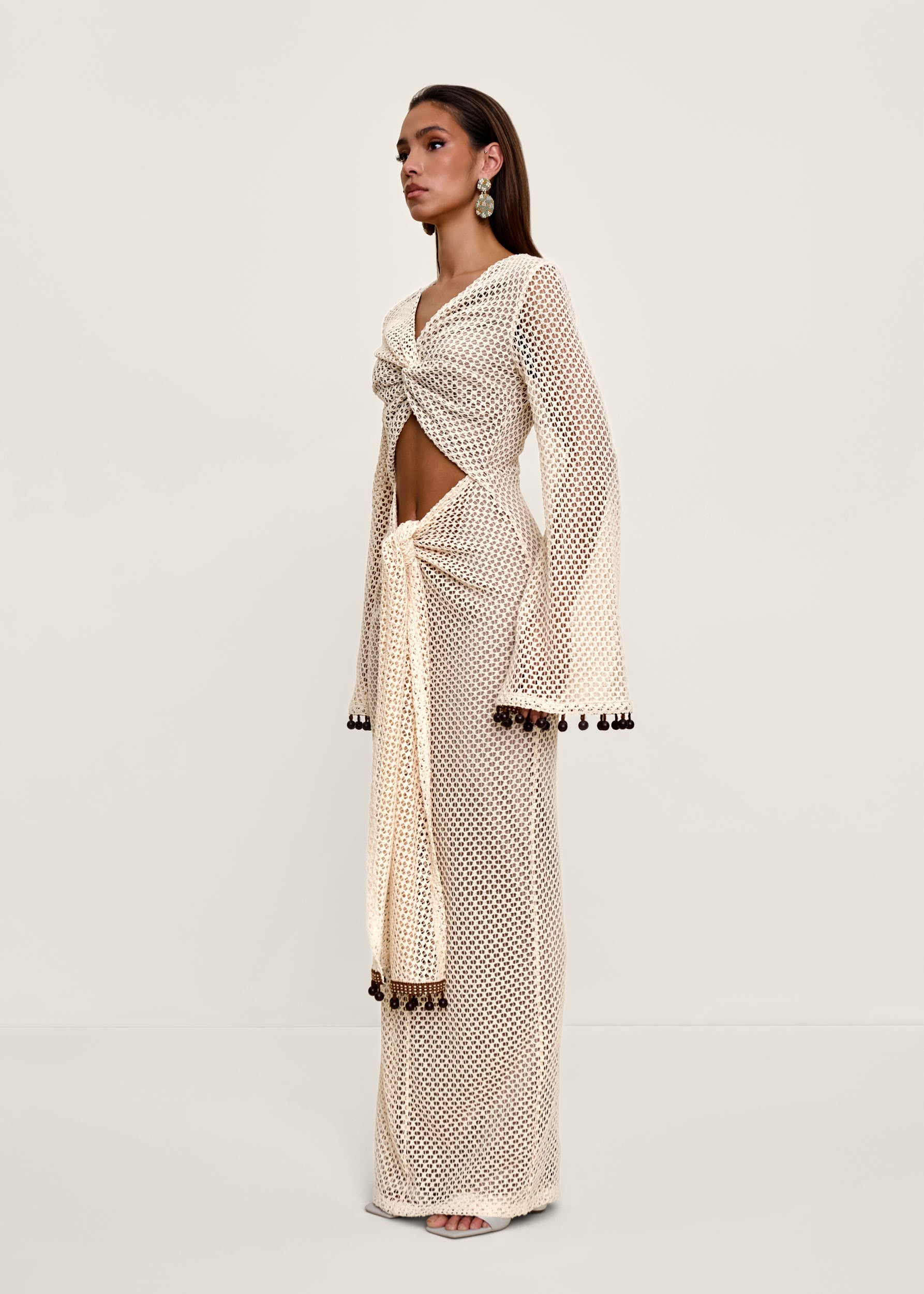 TERI CROCHET DRESS - CREAM