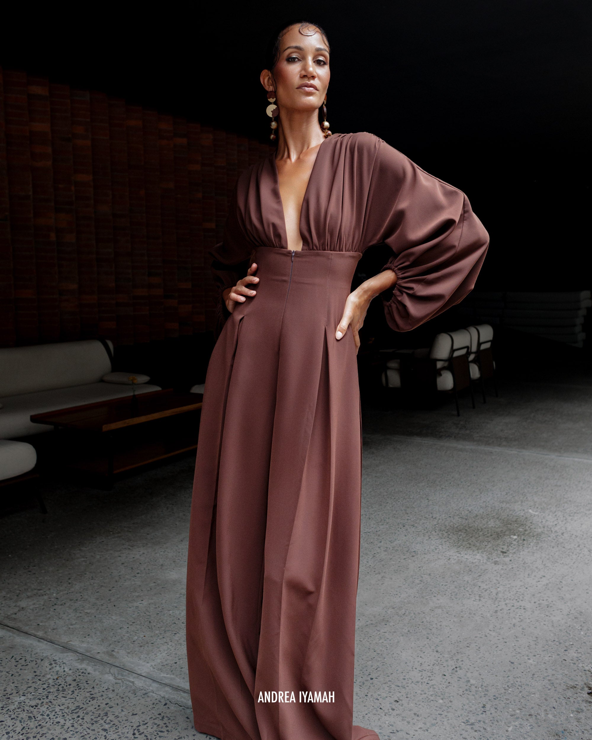 ZERRA JUMPSUIT - COFFEE