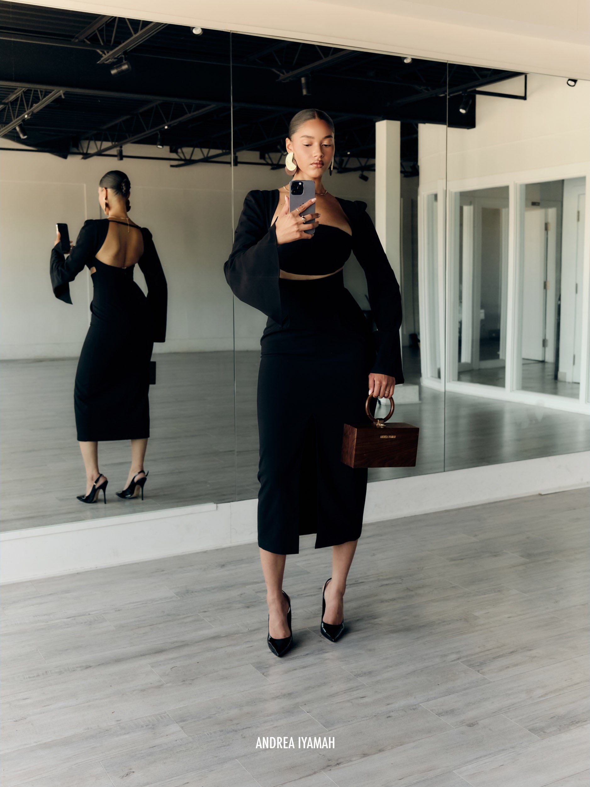 Andrea Iyamah Nita Midi Dress - Black Andrea Iyamah Nita Midi Dress - Black