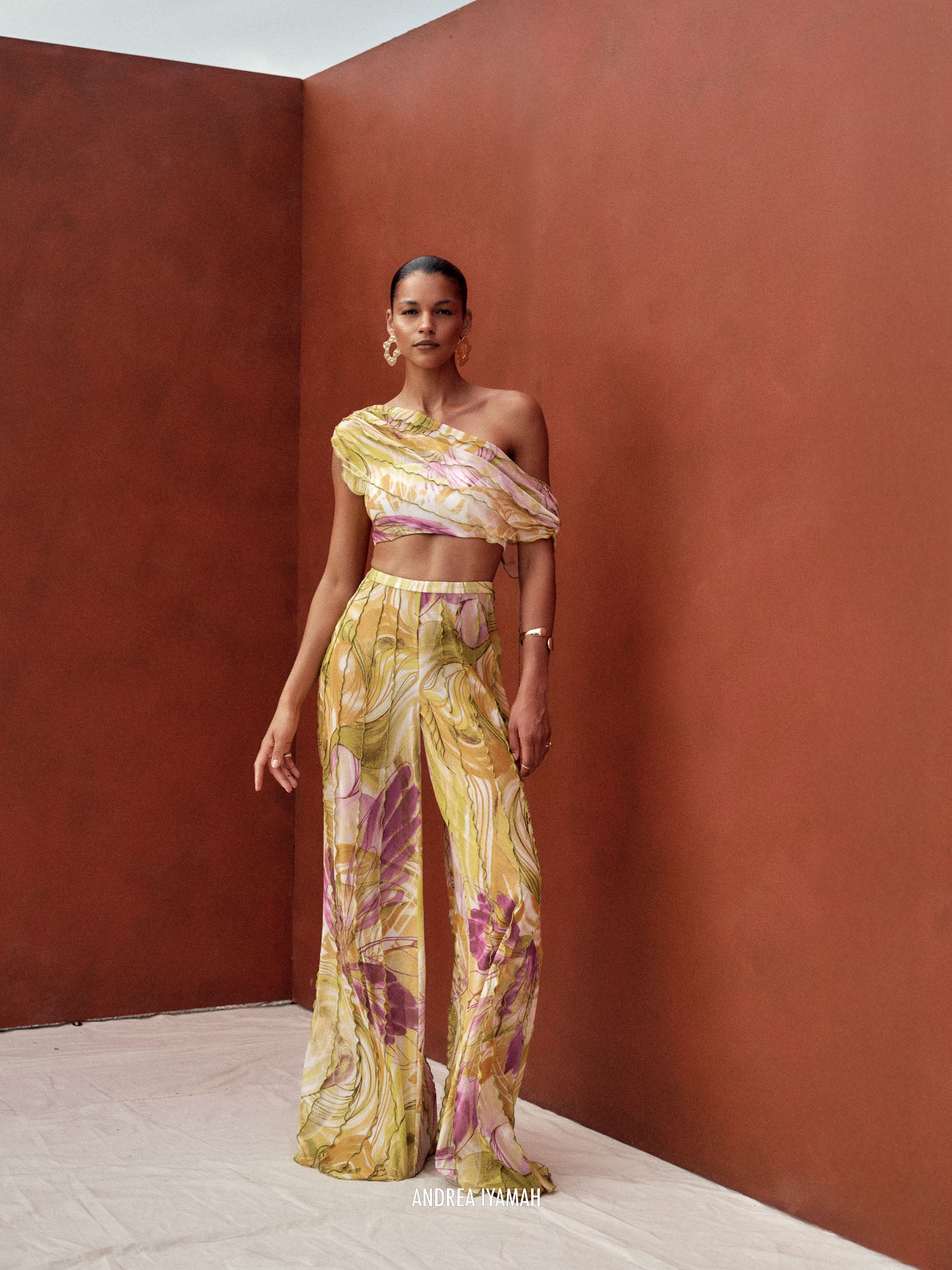 ANDREA IYAMAH FARA CROP TOP - VIBRA PRINT