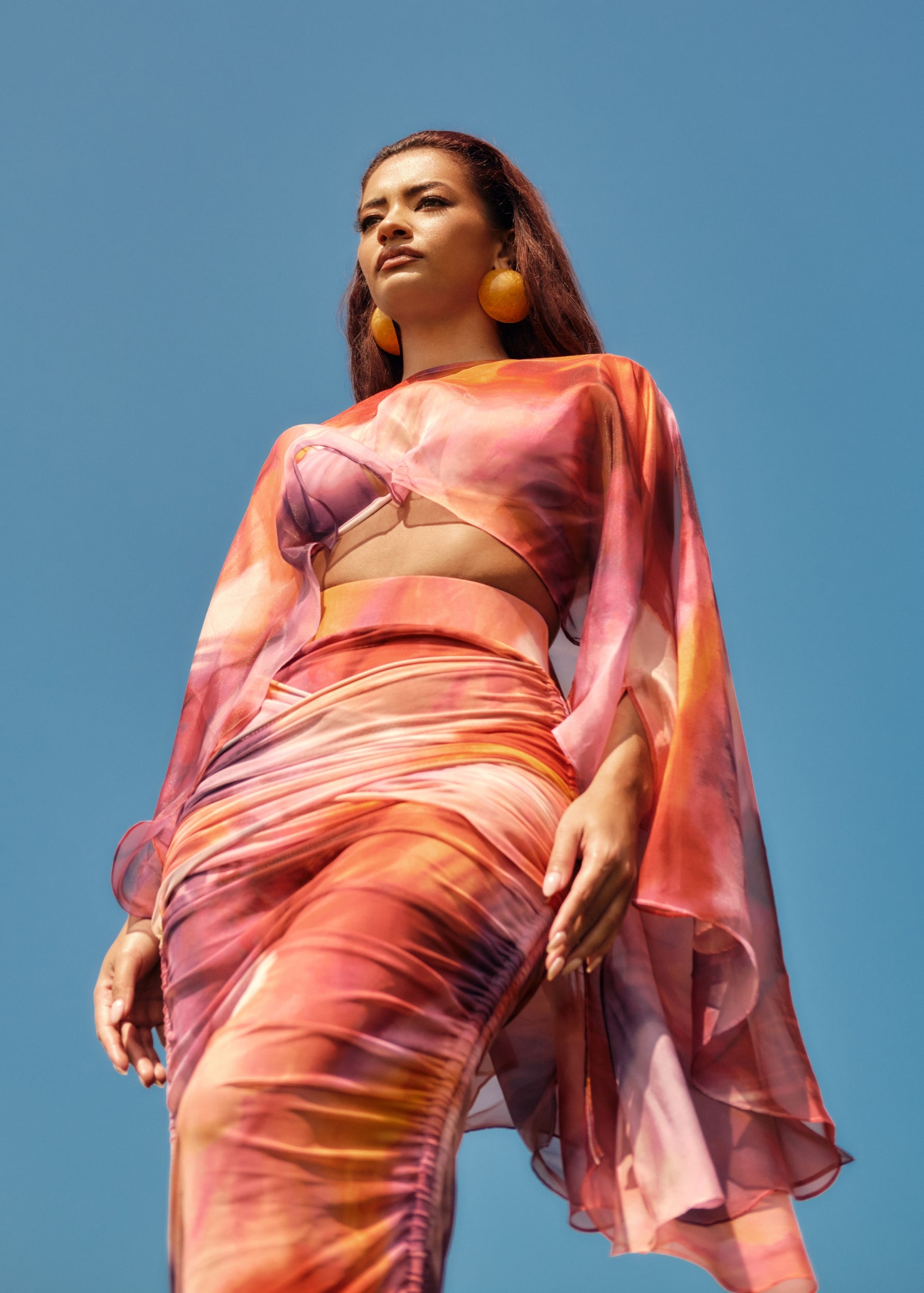 BINA MESH SKIRT - DANDI PRINT