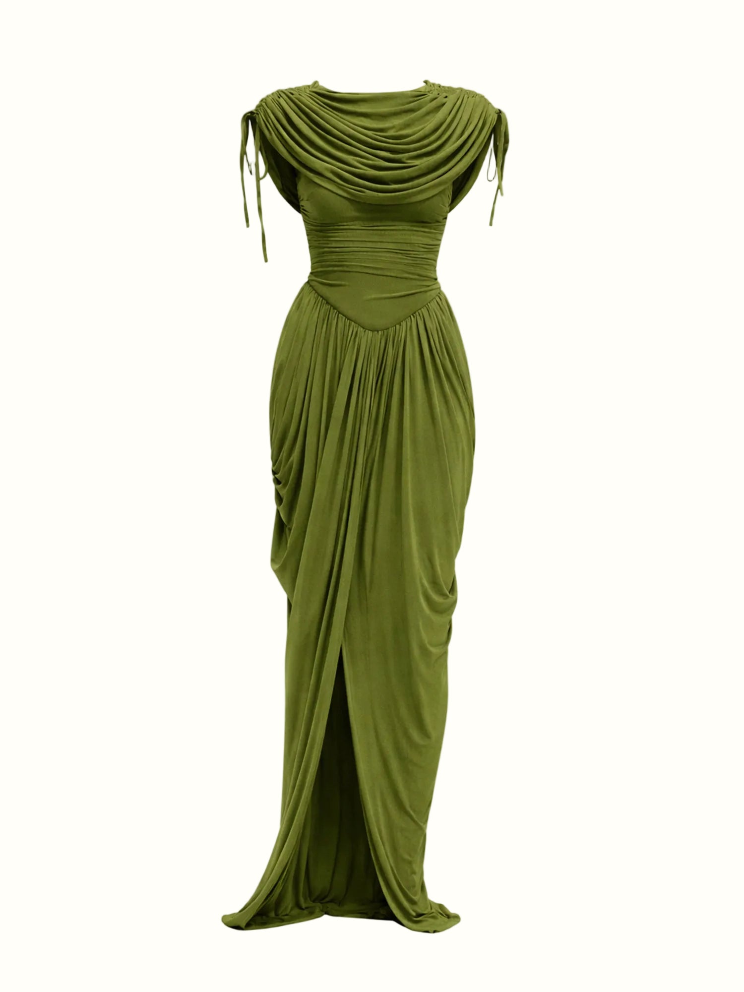 ANDREA IYAMAH KATU MESH DRESS - OLIVE
