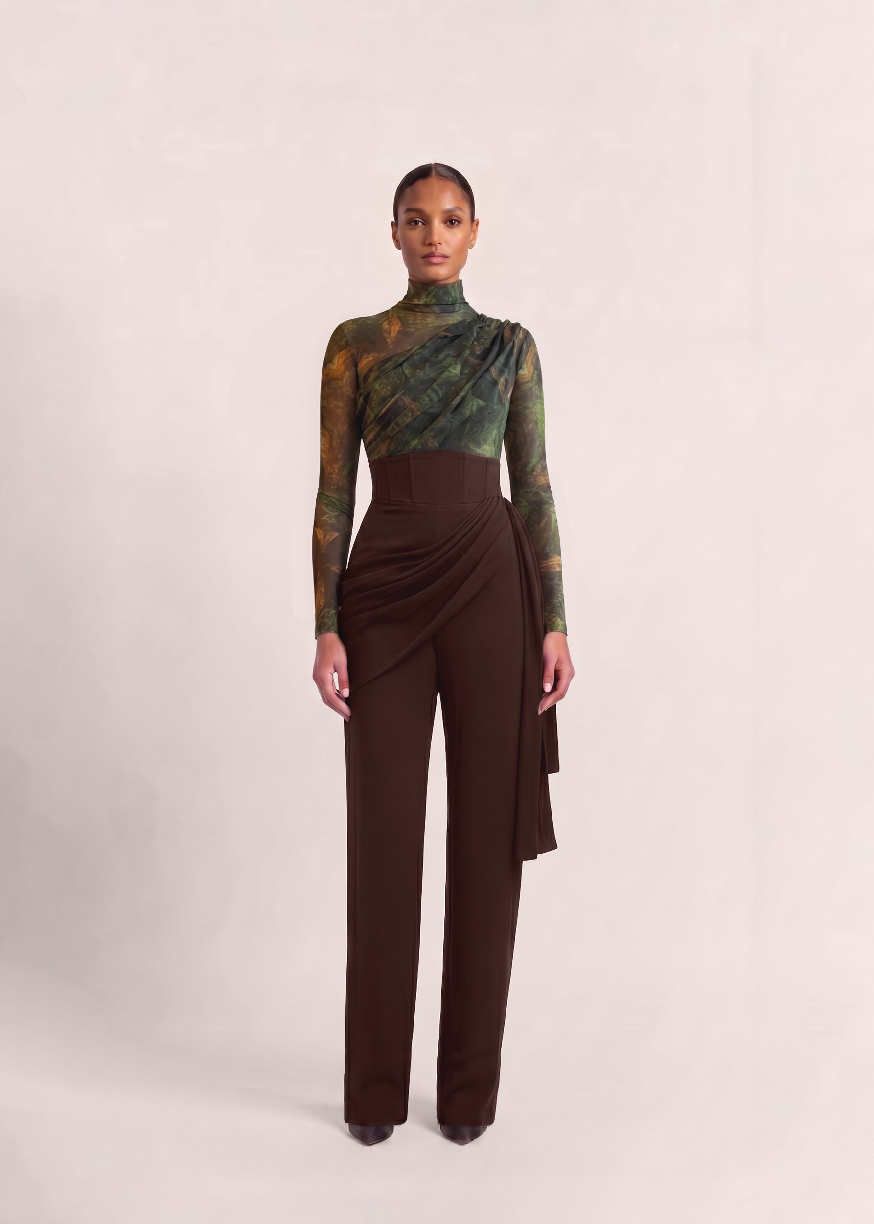 LOTI DRAPE PANTS-COCOA
