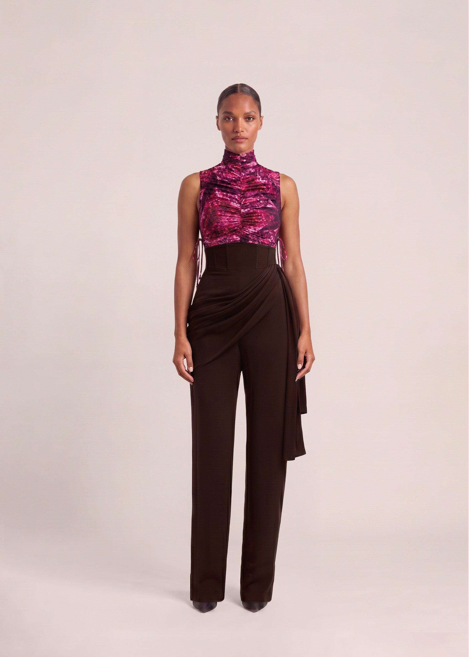 LOTI DRAPE PANTS-COCOA