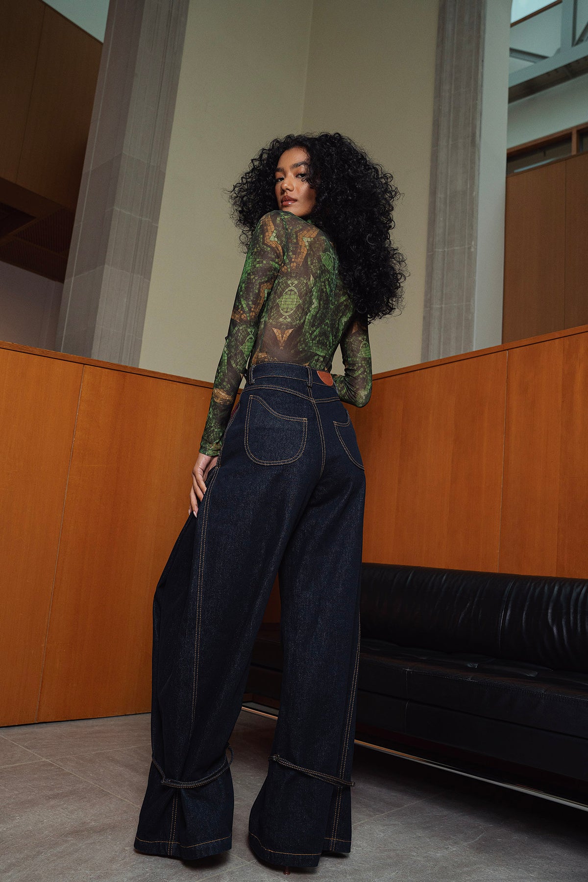 VALA WIDE LEG DENIM PANTS