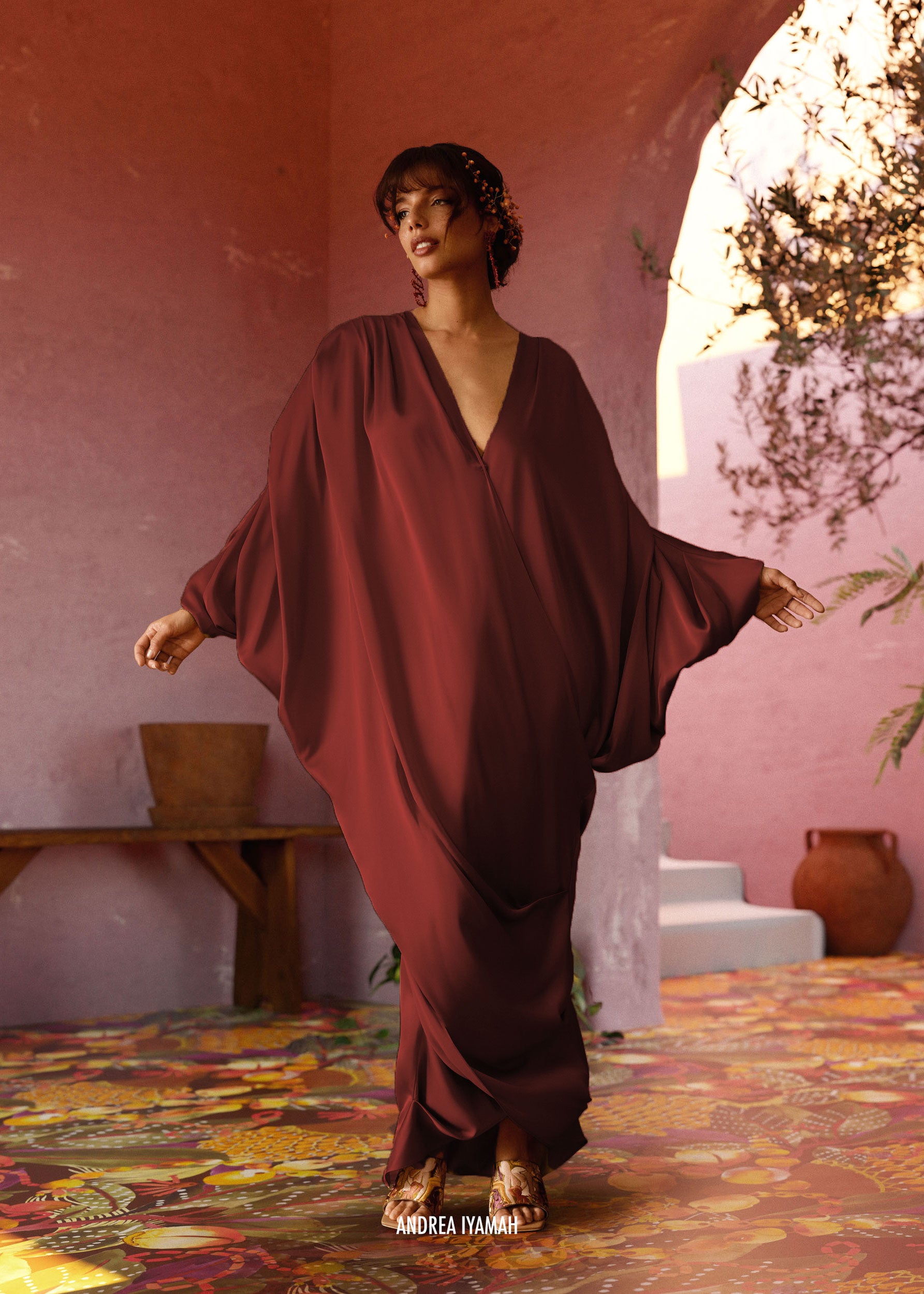 TIBARA KAFTAN DRESS - CINNAMON