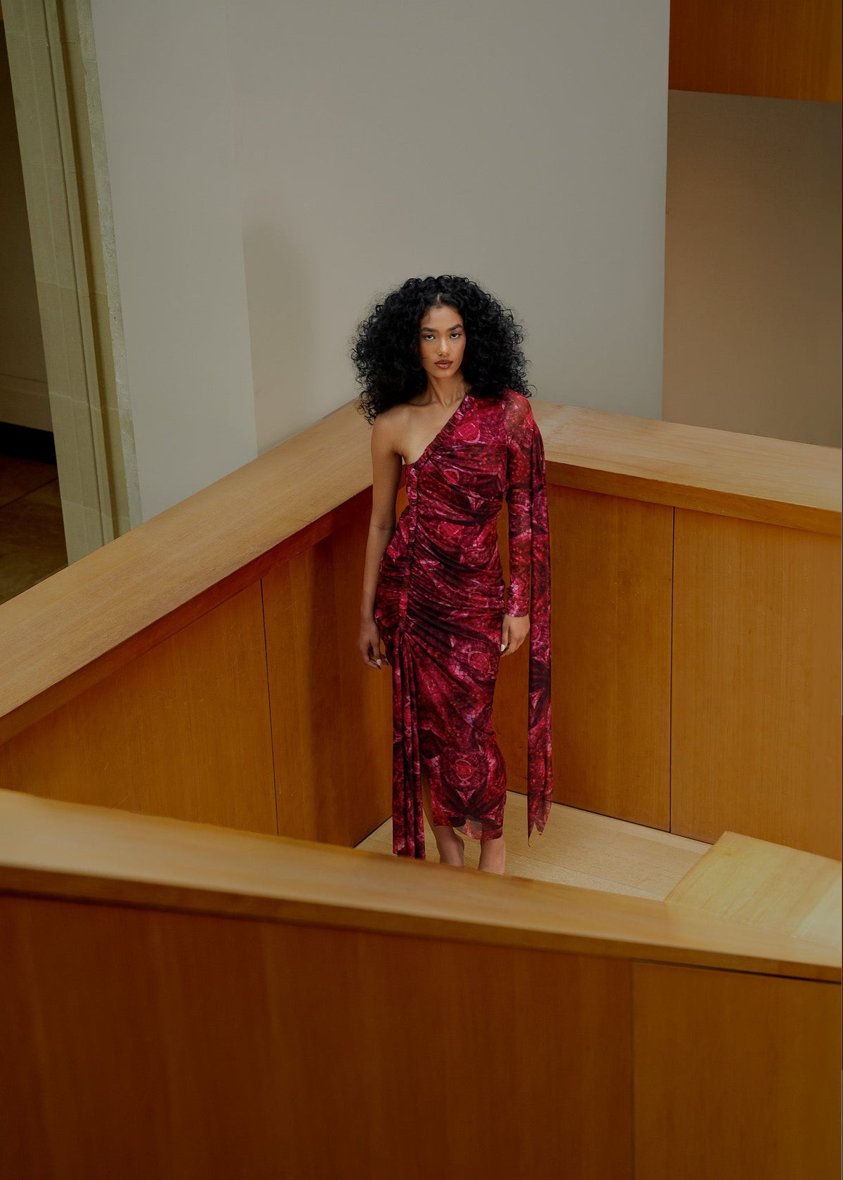TURI MESH DRESS GAZIA BERRY PRINT