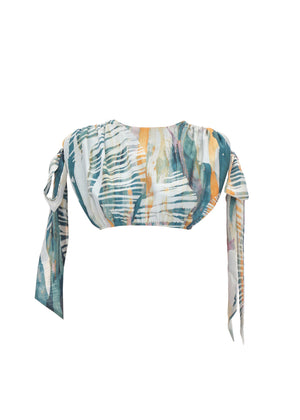 HALIMA ABSTRACT BARK CROPPED TOP